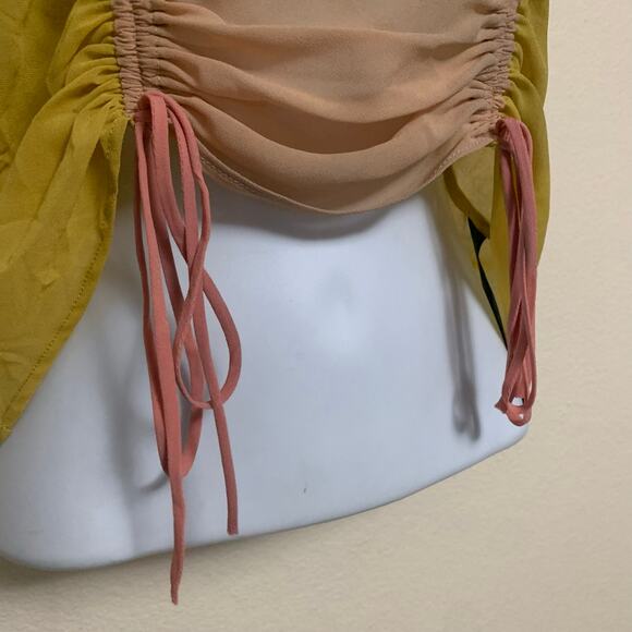 Zara Multicolor Tie Front Cropped Top Womens Size M - Picture 3 of 8